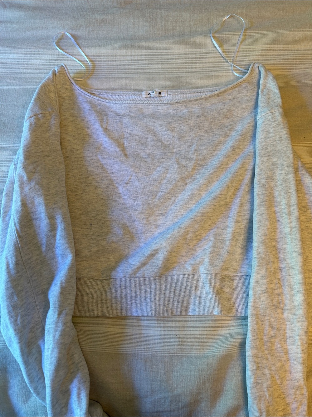 Garage Light Gray Off-Shoulder Sweater
